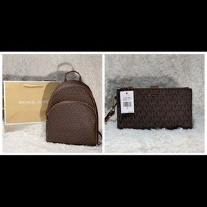 Michael Kors Abbey Lg Backpack & Matching Wallet